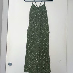 Girls Old Navy Olive Green Polka Dot Romper w/pockets, size 10-12, Large Plus